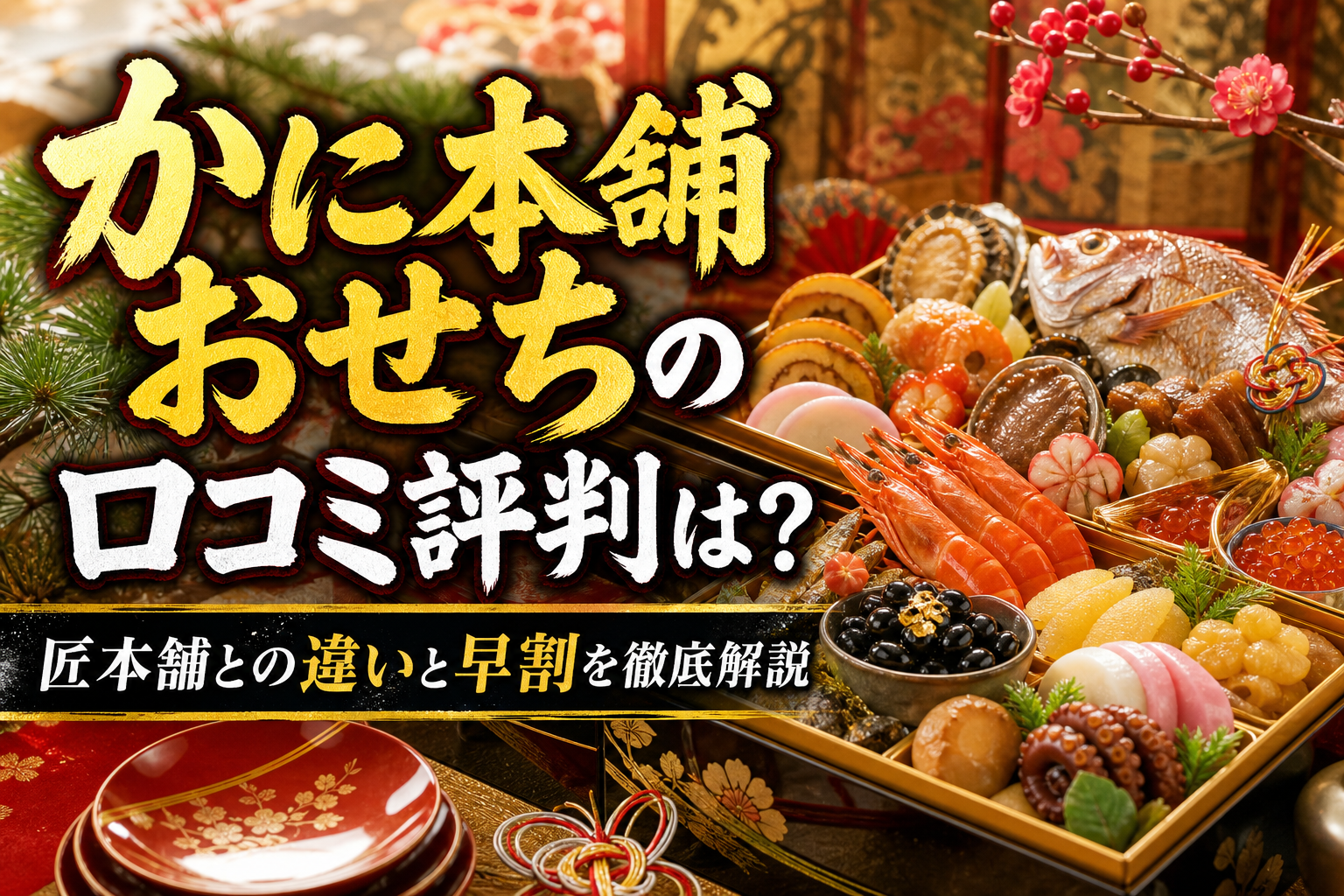 かに本舗おせちの口コミ評判は?匠本舗との違いと早割を徹底解説